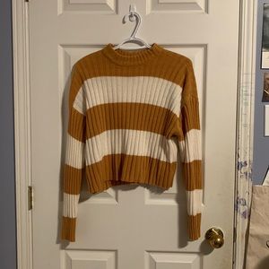 American Eagle Cropped Striped Knit Sweater